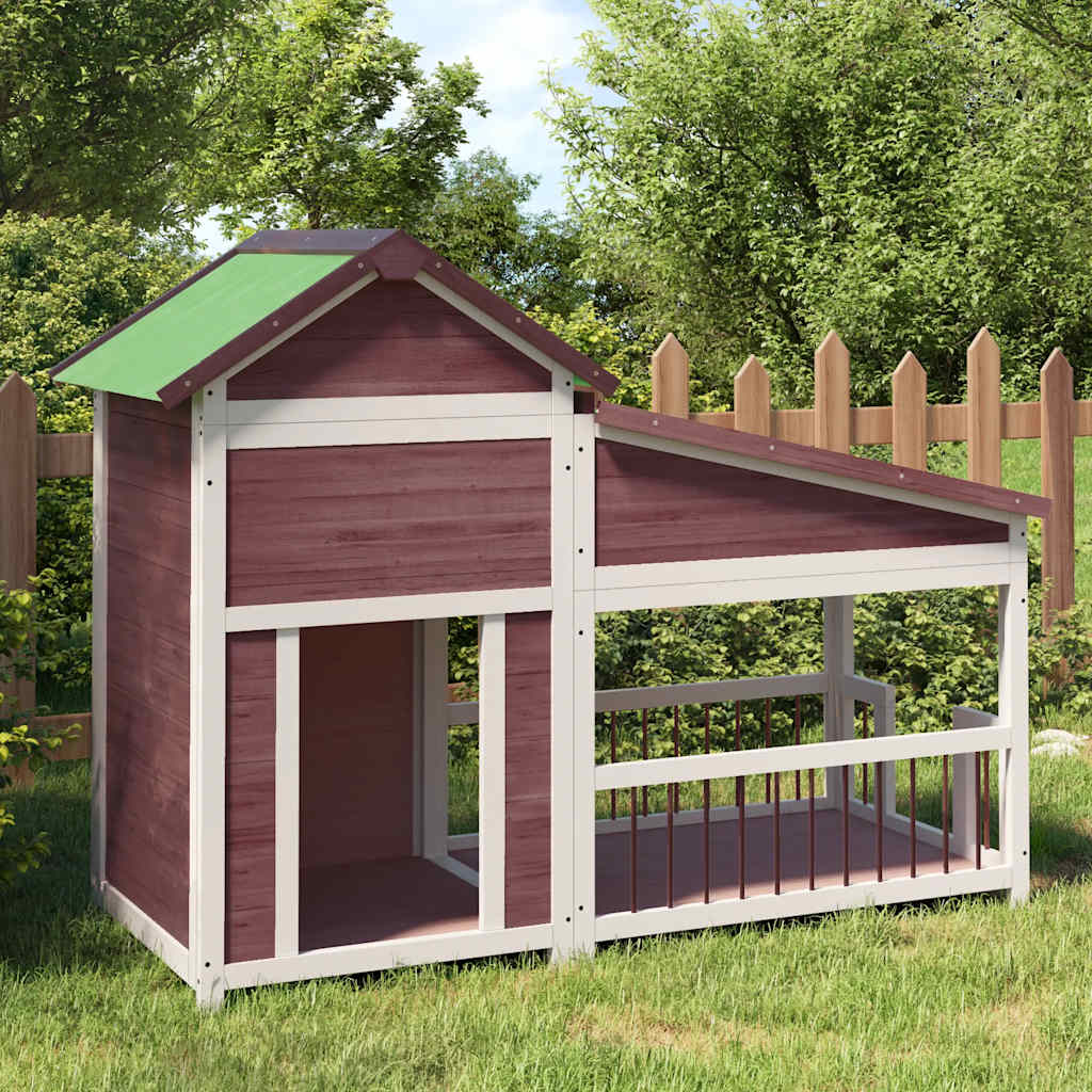 Casota para cães 143x60,5x109 cm pinho maciço cor moca