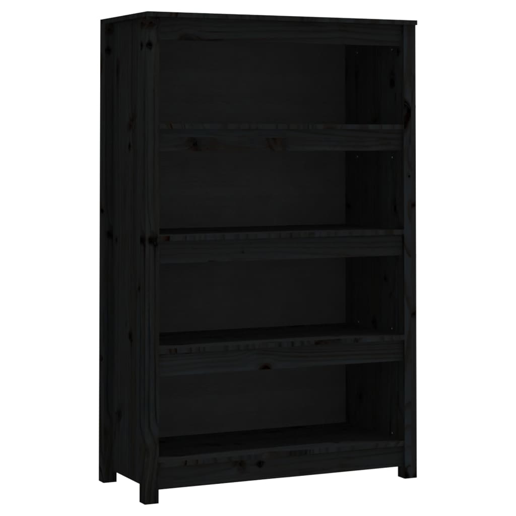 Estante 80x35x126 cm madeira de pinho maciça preto