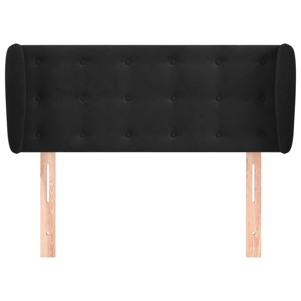 Cabeceira de cama c/ abas veludo 93x23x78/88 cm preto