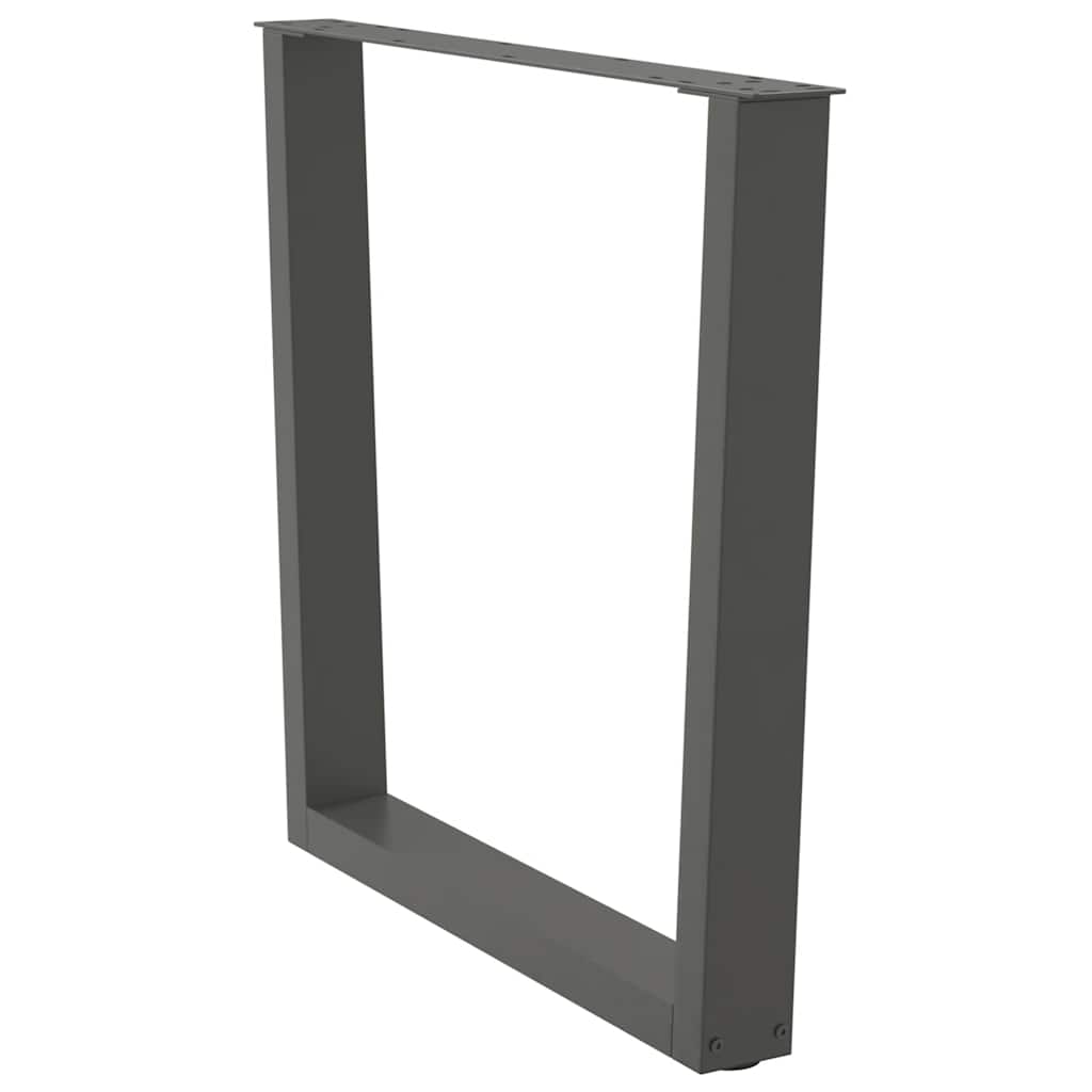 Pés para mesa de jantar em v, 3 peças, antracite, 90x (72-73,3) cm, aço