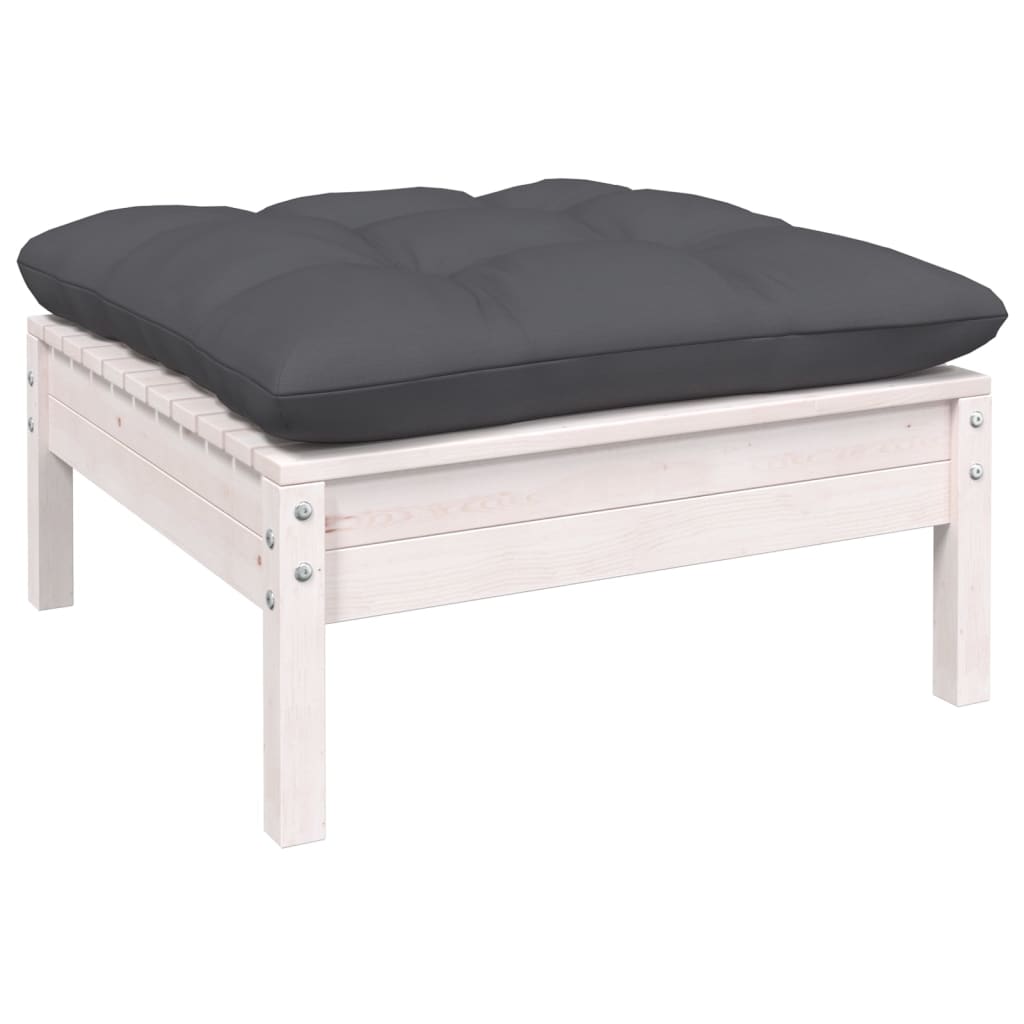 9 Pcs conjunto lounge de jardim c/ almofadões pinho maciço