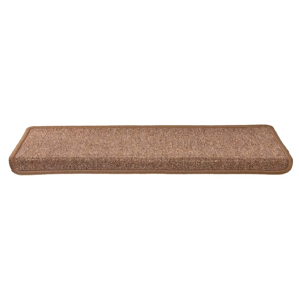 Tapetes de escada 30 peças 65x21x4 cm marrom com borda retangular