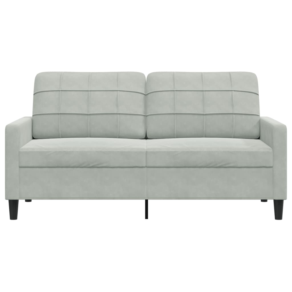 Sofá de 2 lugares 140 cm veludo cinza-claro