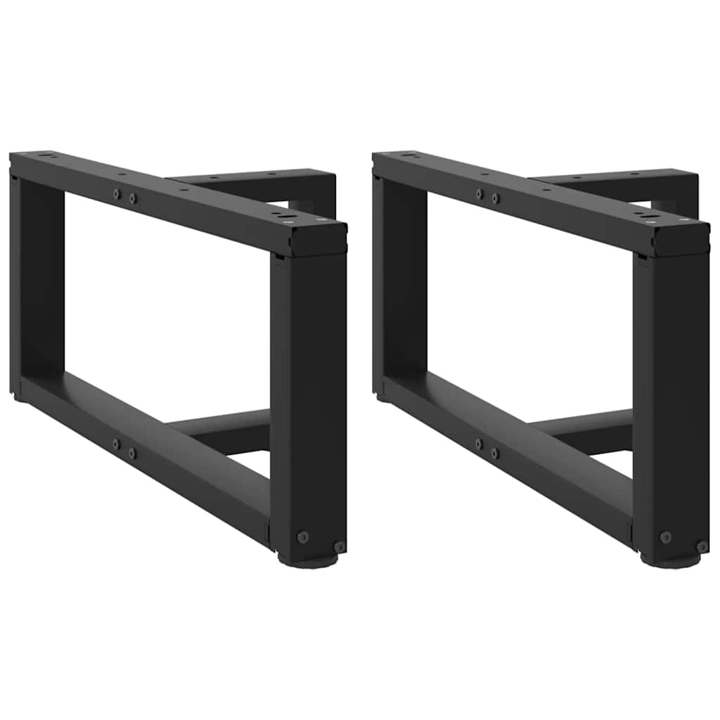 Pés para mesa de centro em forma de t, 2 peças, preto, 60x25x(30-31) cm, aço