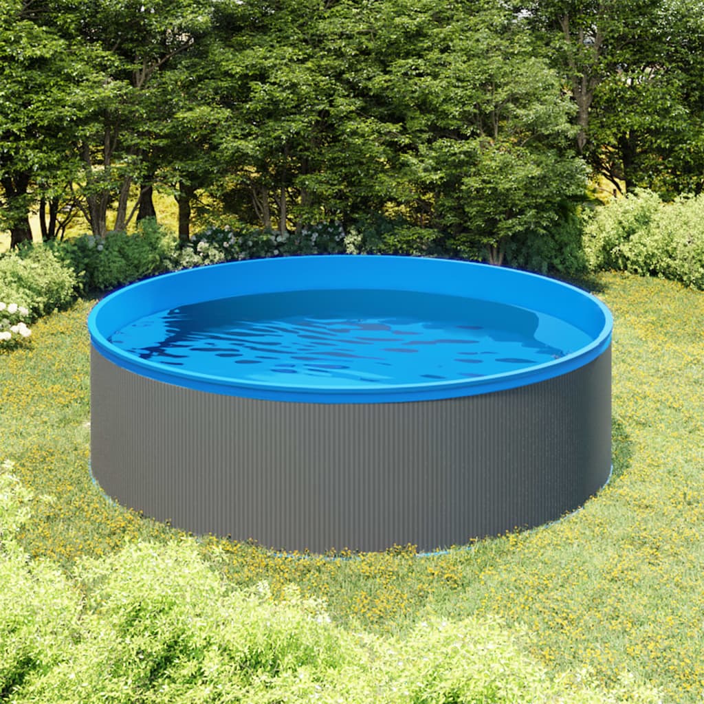 Piscina splasher c/ skimmer e bomba suspensa 350x90cm cinzento
