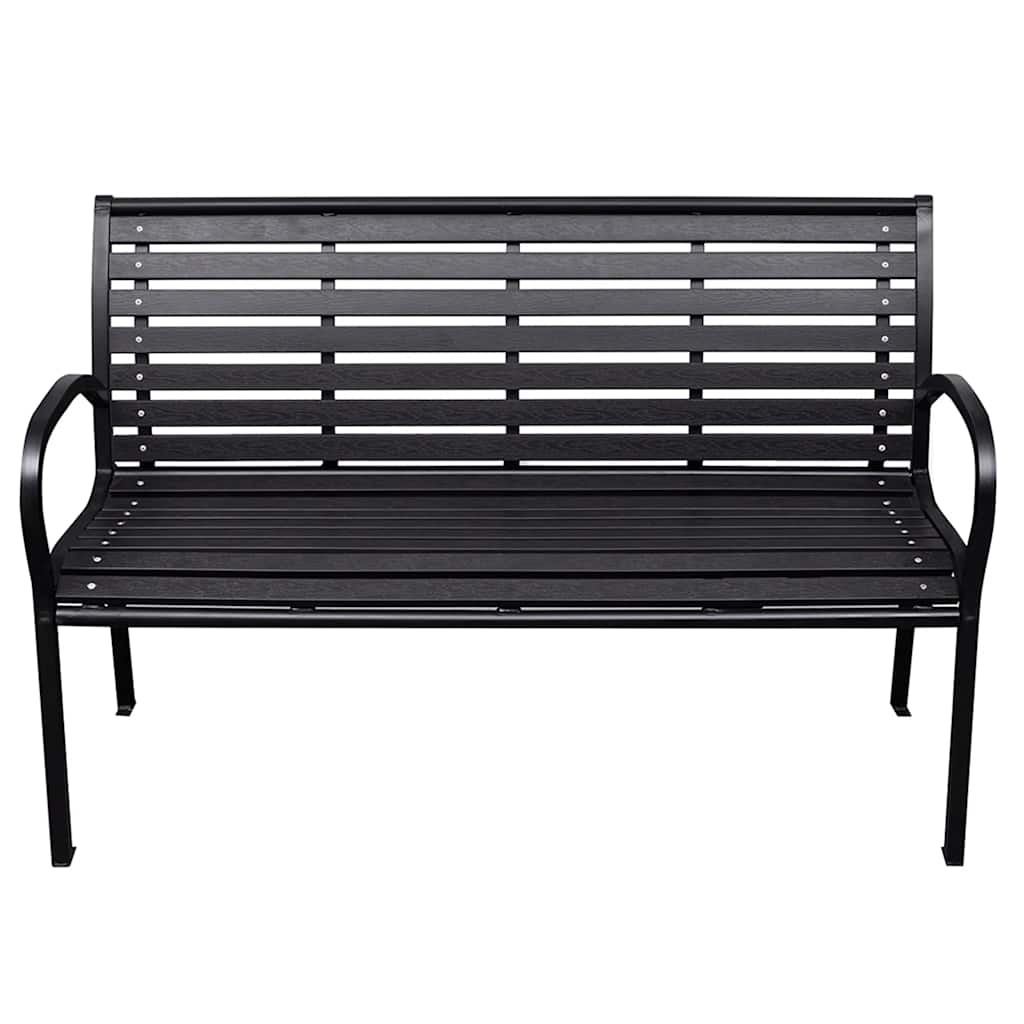 Banco de jardim 116 cm aço e wpc preto