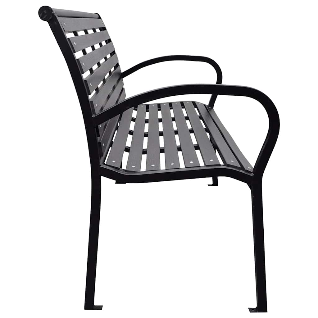 Banco de jardim 116 cm aço e wpc preto