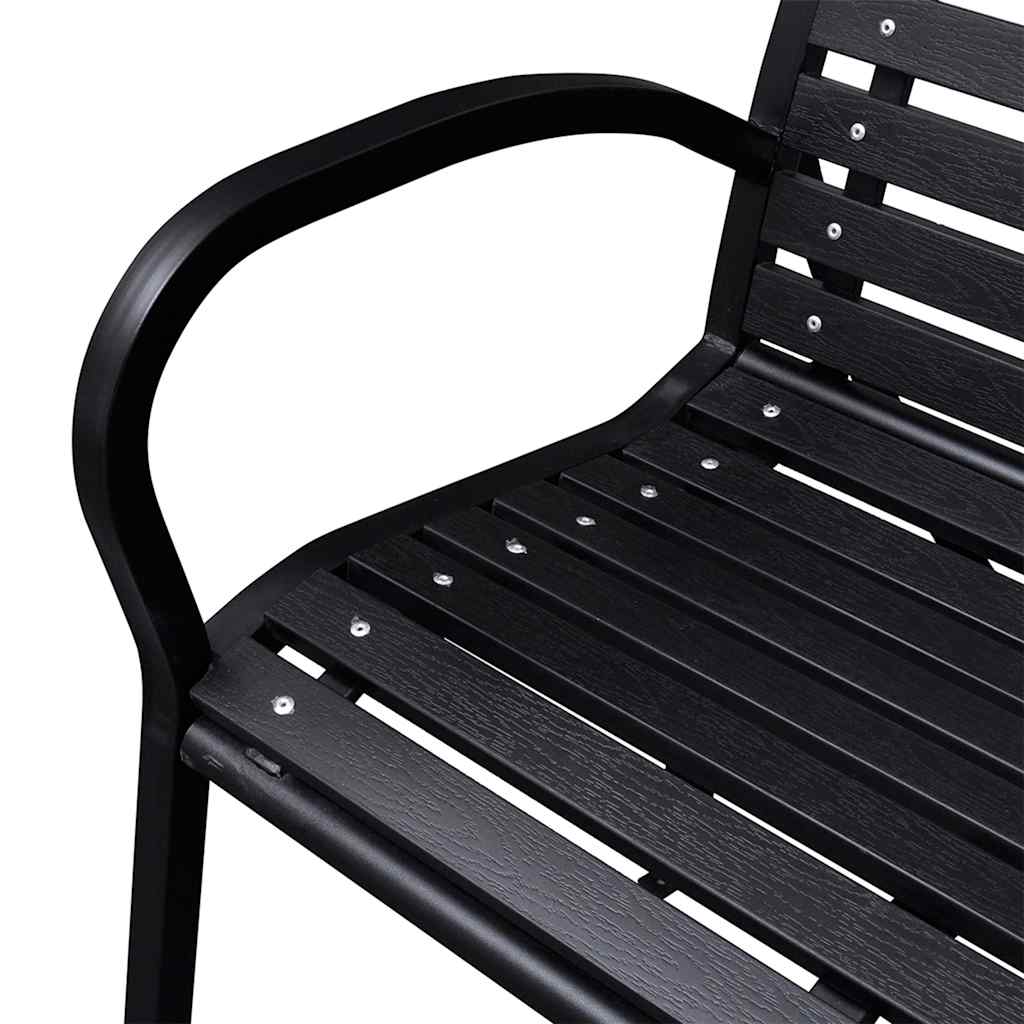 Banco de jardim 116 cm aço e wpc preto
