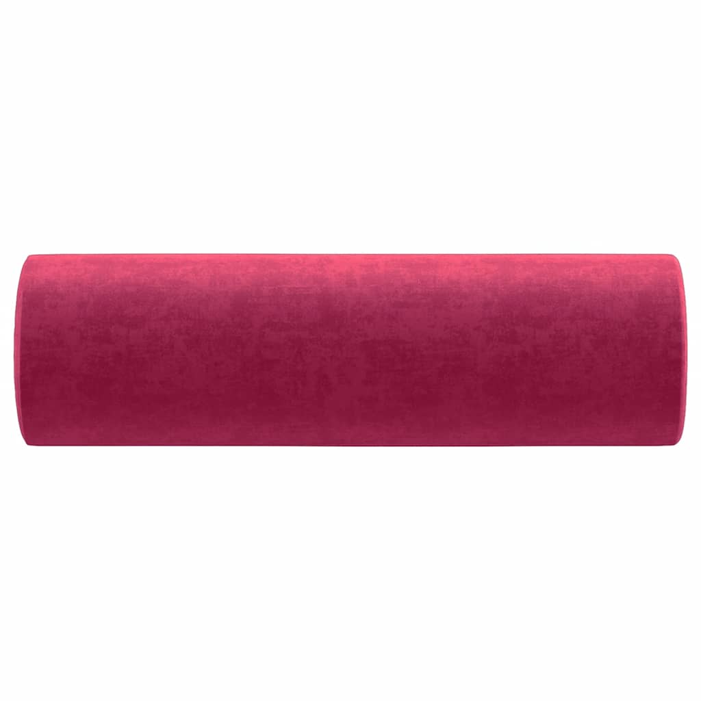 Almofadas decorativas 2 pcs ø15x50 cm veludo vermelho tinto