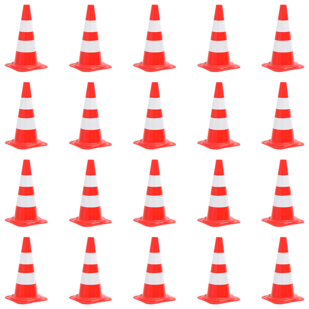 Cones de sinalização refletores 20 pcs 50 cm vermelho e branco