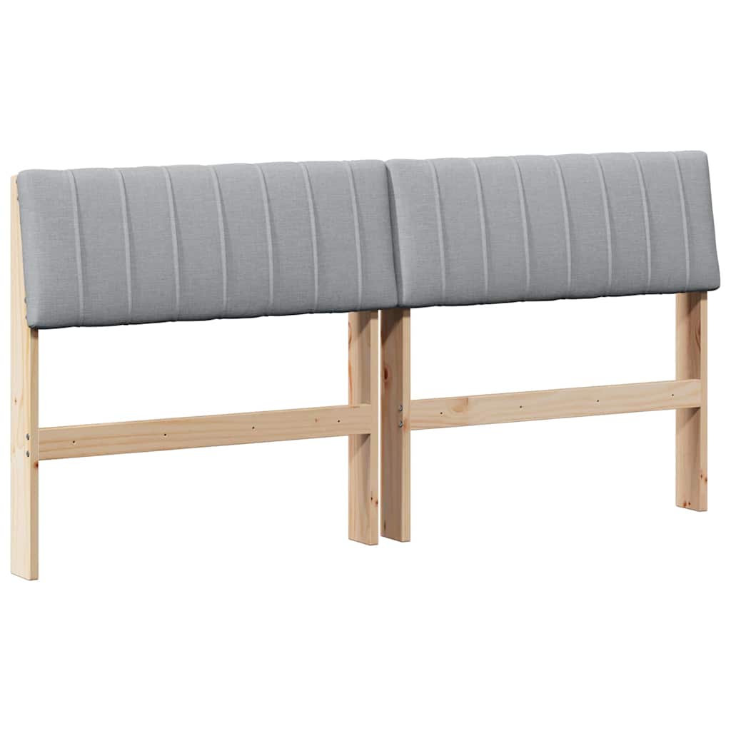 Cabeceira estofada cinzento-claro 150 cm