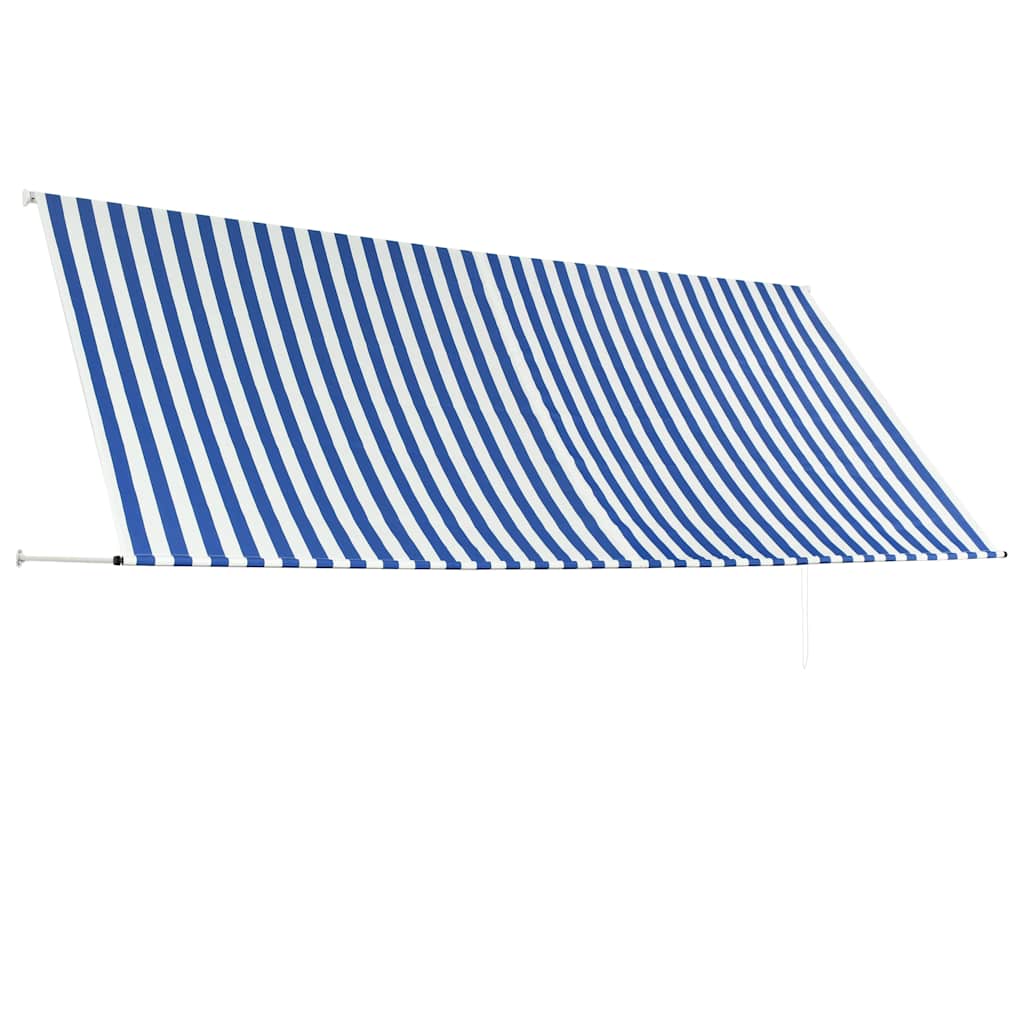 Toldo retrátil 350x150 cm azul e branco