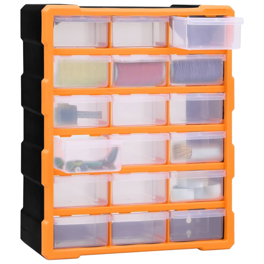 Caixa organizadora com 18 gavetas médias 38x16x47 cm
