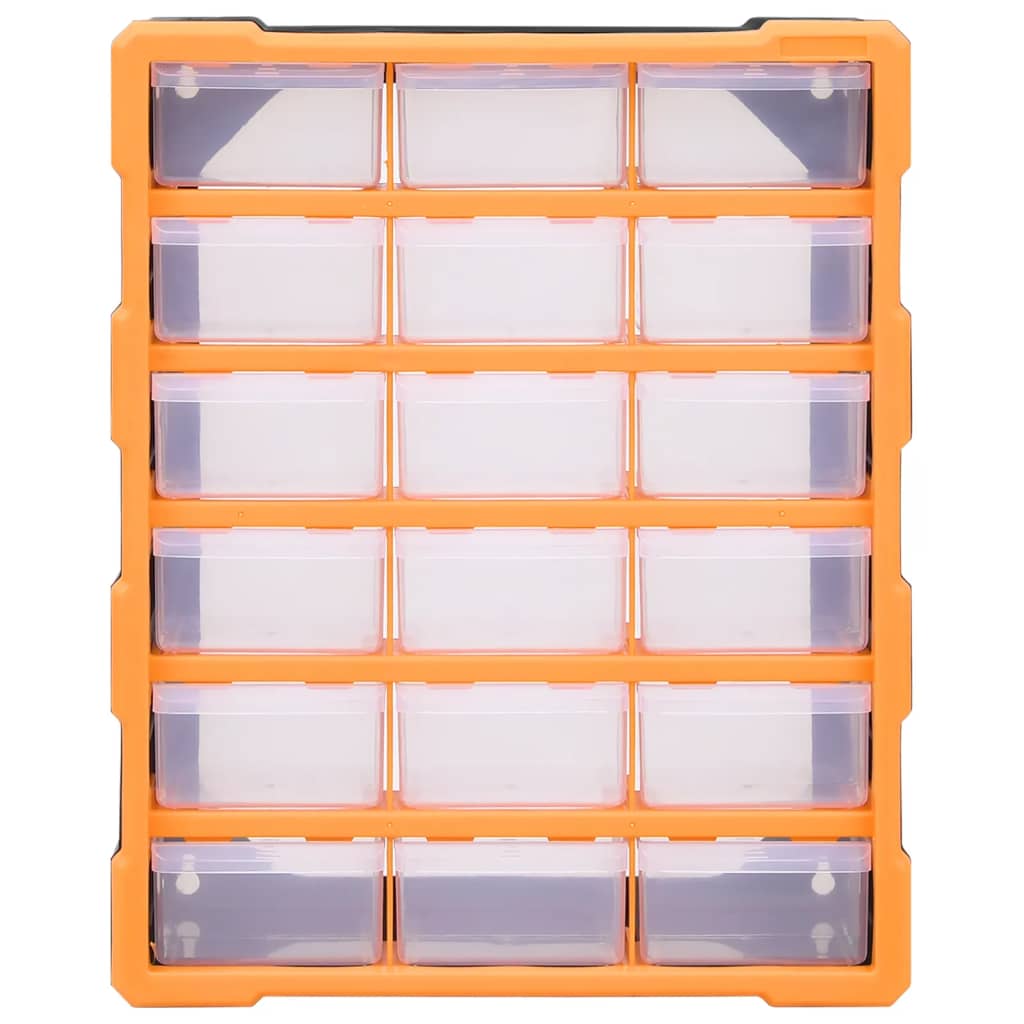 Caixa organizadora com 18 gavetas médias 38x16x47 cm