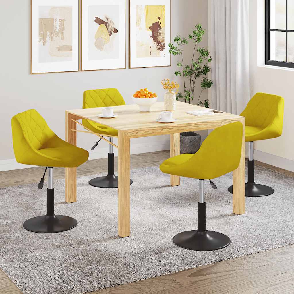 Cadeiras de jantar giratórias 4 pcs veludo amarelo mostarda