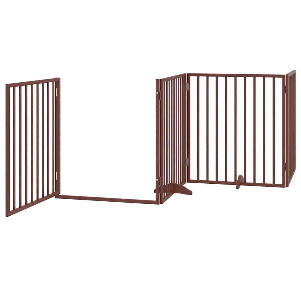 Portão cães c/ porta dobrável 10 painéis 800 cm álamo castanho
