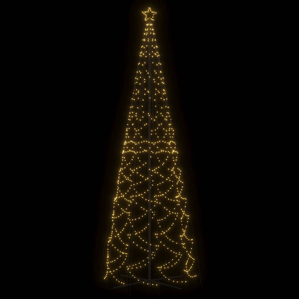 Árvore de natal em cone 1400 luzes LED 160x500 cm branco quente