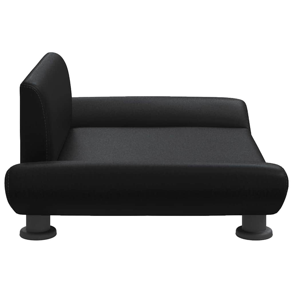 Cama para cães 70x45x28 cm couro artificial preto
