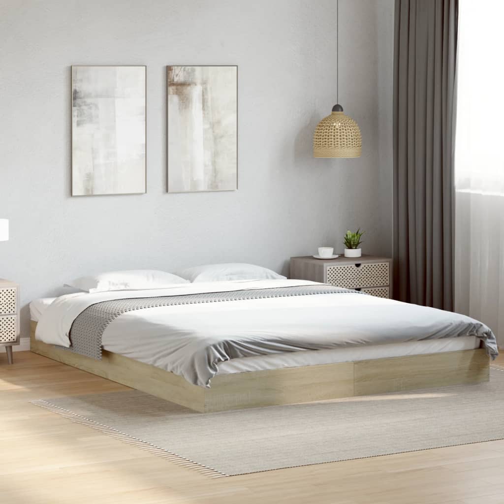 Estrutura cama s/ colchão derivados de madeira carvalho sonoma