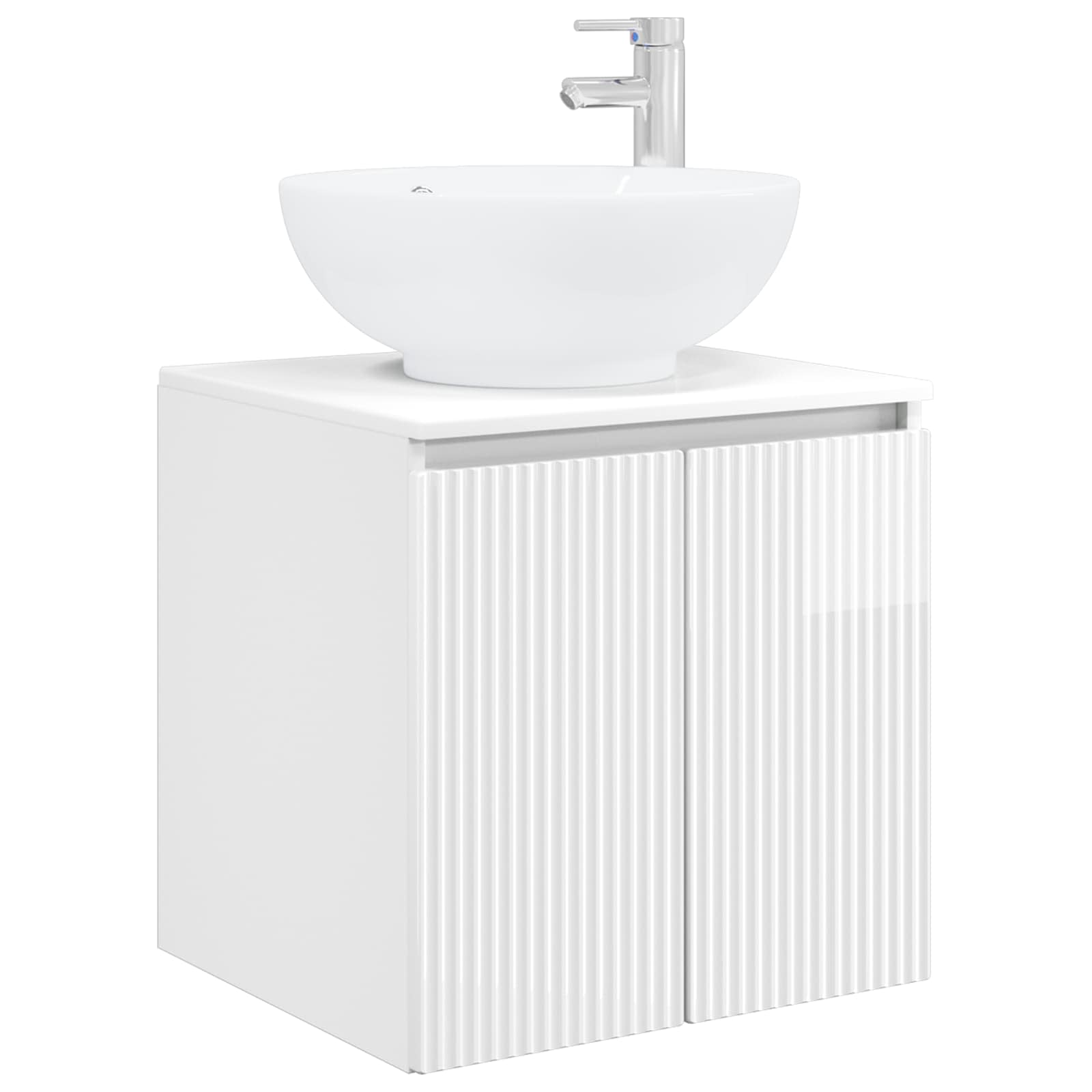 Vaidade com pia suspensa branco brilhante 49,5 x 44,5 x 65 cm
