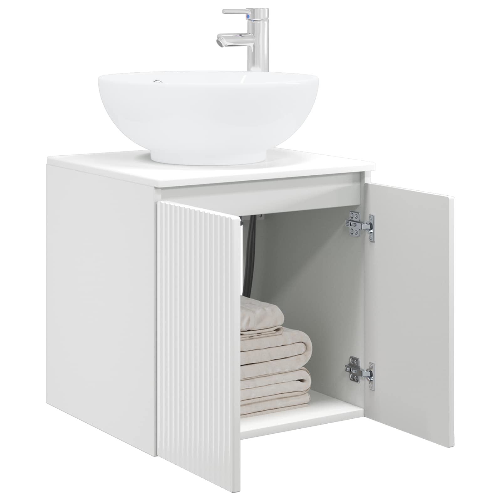 Vaidade com pia suspensa branco brilhante 49,5 x 44,5 x 65 cm