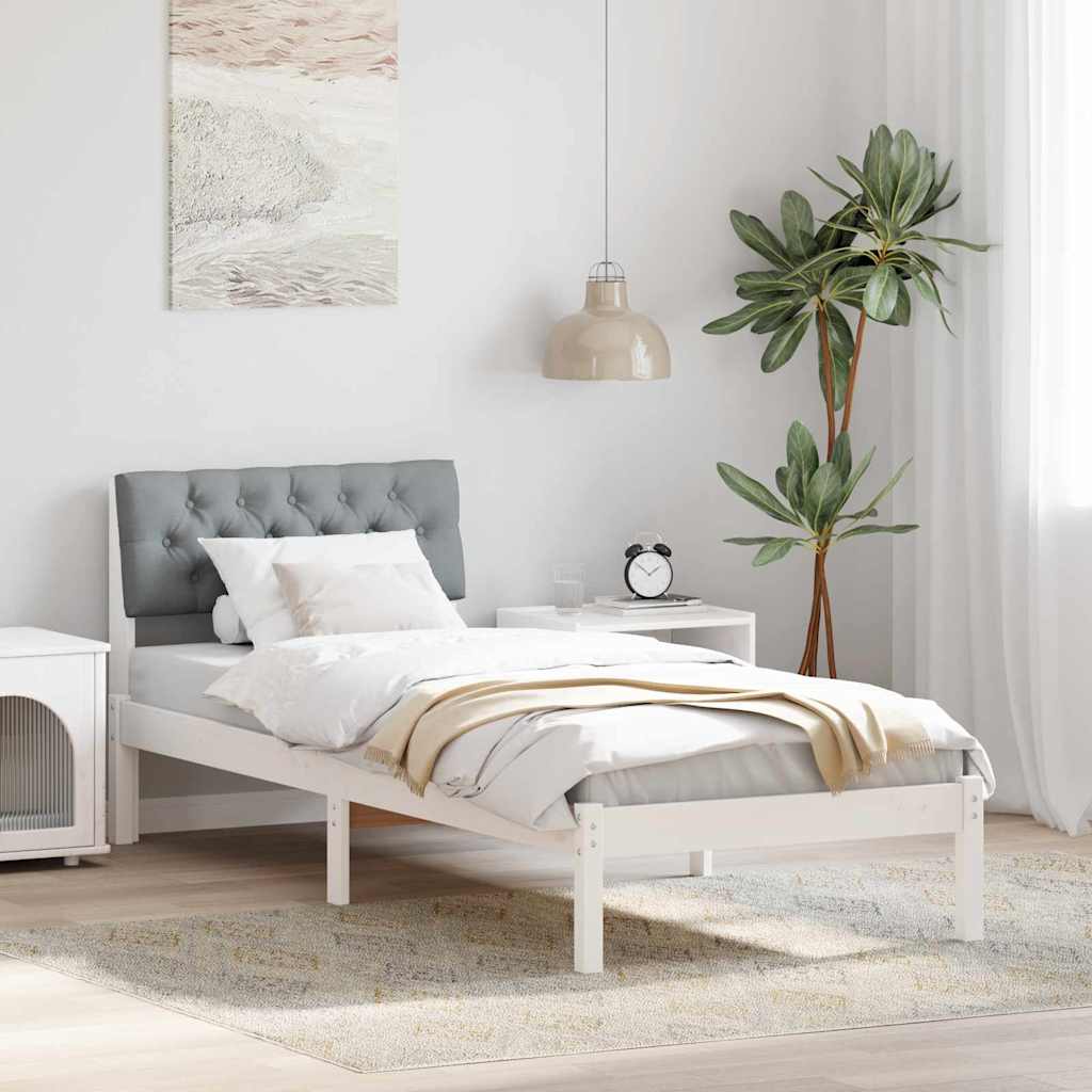 Estrutura da cama branco e cinza claro 80 x 200 cm