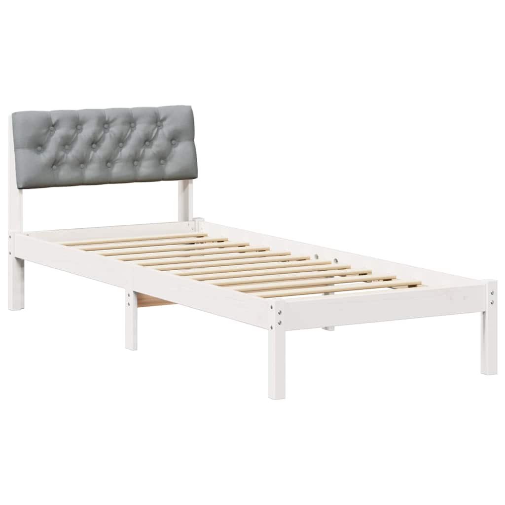 Estrutura da cama branco e cinza claro 80 x 200 cm