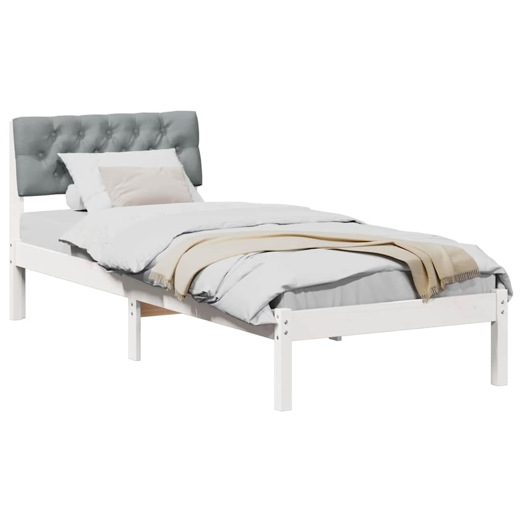 Estrutura da cama branco e cinza claro 80 x 200 cm