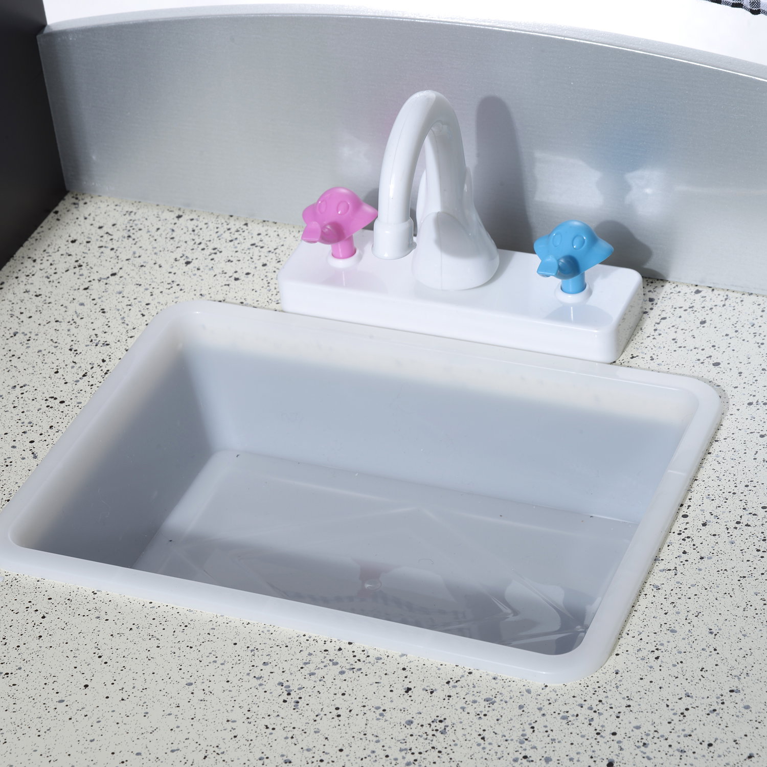 Cozinha de brinquedo infantil cozinha de madeira para crianças com acessórios cozinha para crianças com forno micro-ondas lavatório 105x31,5x95 cm cinza e preto