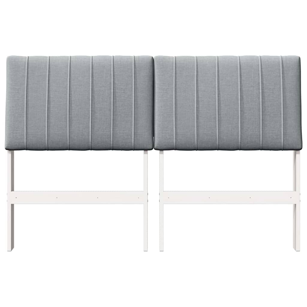 Cabeceira estofada cinzento-claro 135 cm