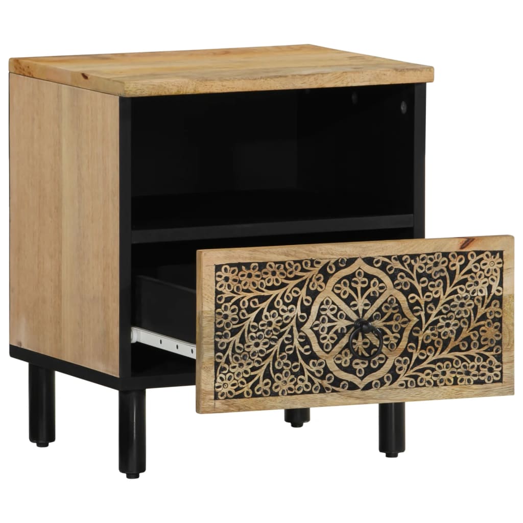 Mesa de cabeceira 40x33x46 cm madeira de mangueira maciça