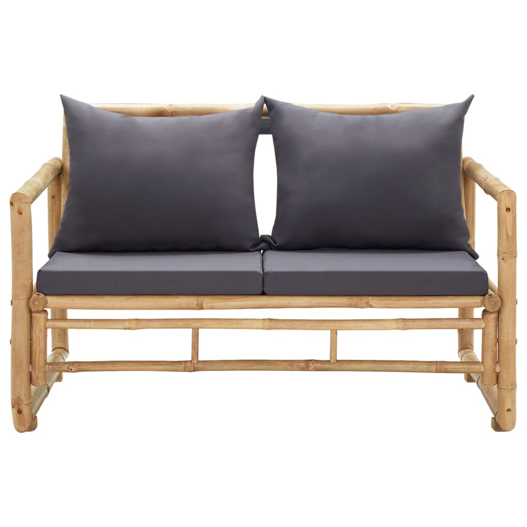 Banco de jardim com almofadões 115 cm bambu