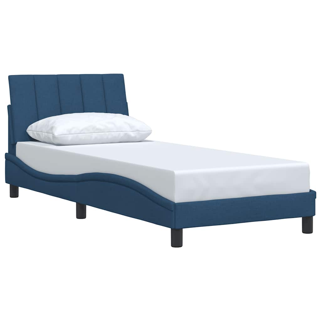 Estrutura de cama sem colchão hanko 90x200 cm tecido azul