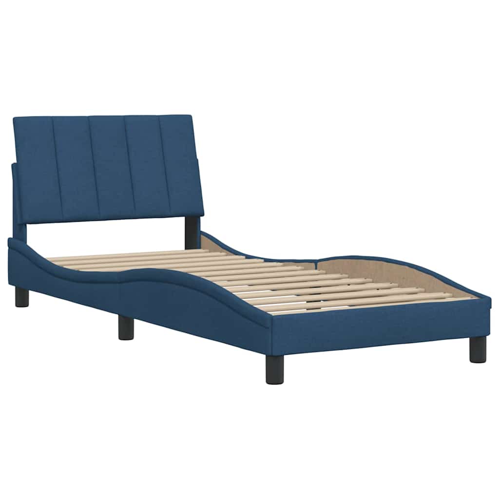 Estrutura de cama sem colchão hanko 90x200 cm tecido azul