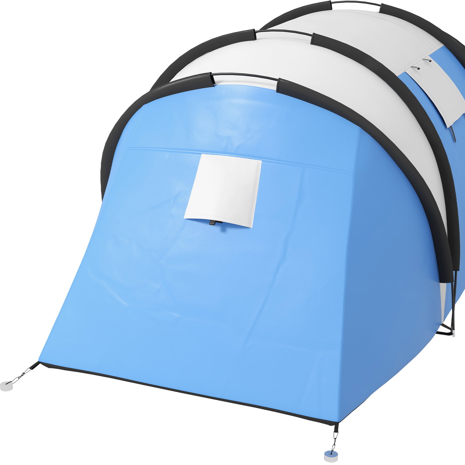 Tenda de campismo familiar para 4-5 pessoas impermeável 3000 mm com 2 quartos bolsa de transporte e gancho 450x220x180 cm azul