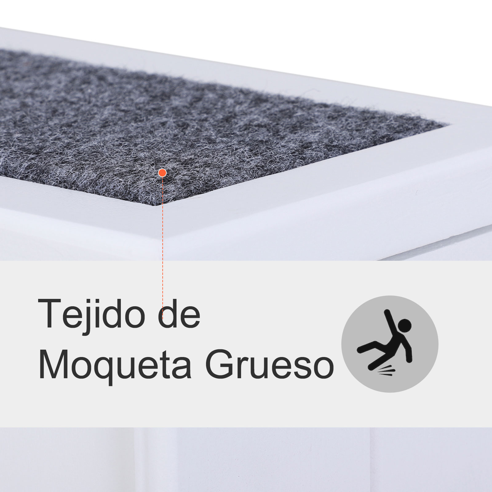 Escada para animais de estimação de 3 degraus com armazenamento e tapete antiderrapante 40,5x44,5x38 cm branco