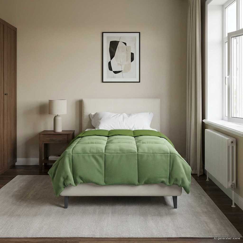 Edredom de verão simples verde 140 x 220 cm microfibra