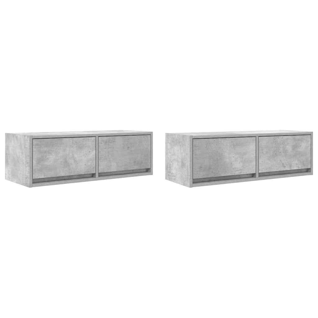 Móveis de TV 2pcs 80x31x25,5cm madeira processada cinza cimento
