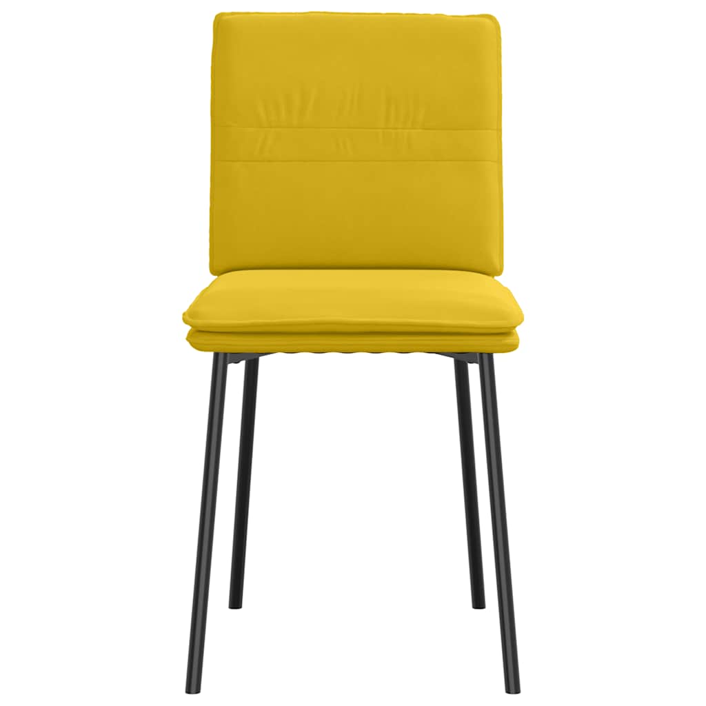 Cadeiras de jantar 2 pcs veludo amarelo