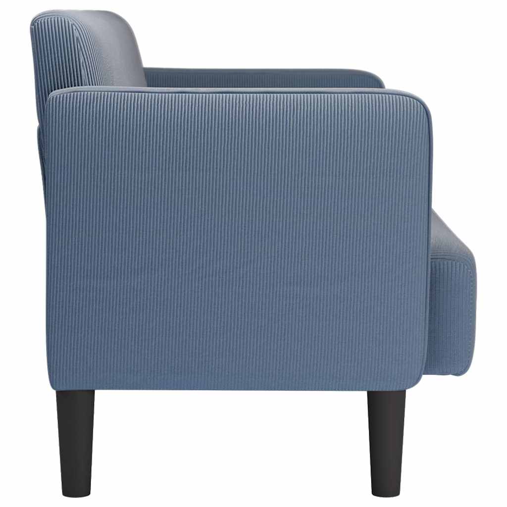 Sofá-luvas 109 cm tecido corduroy azul