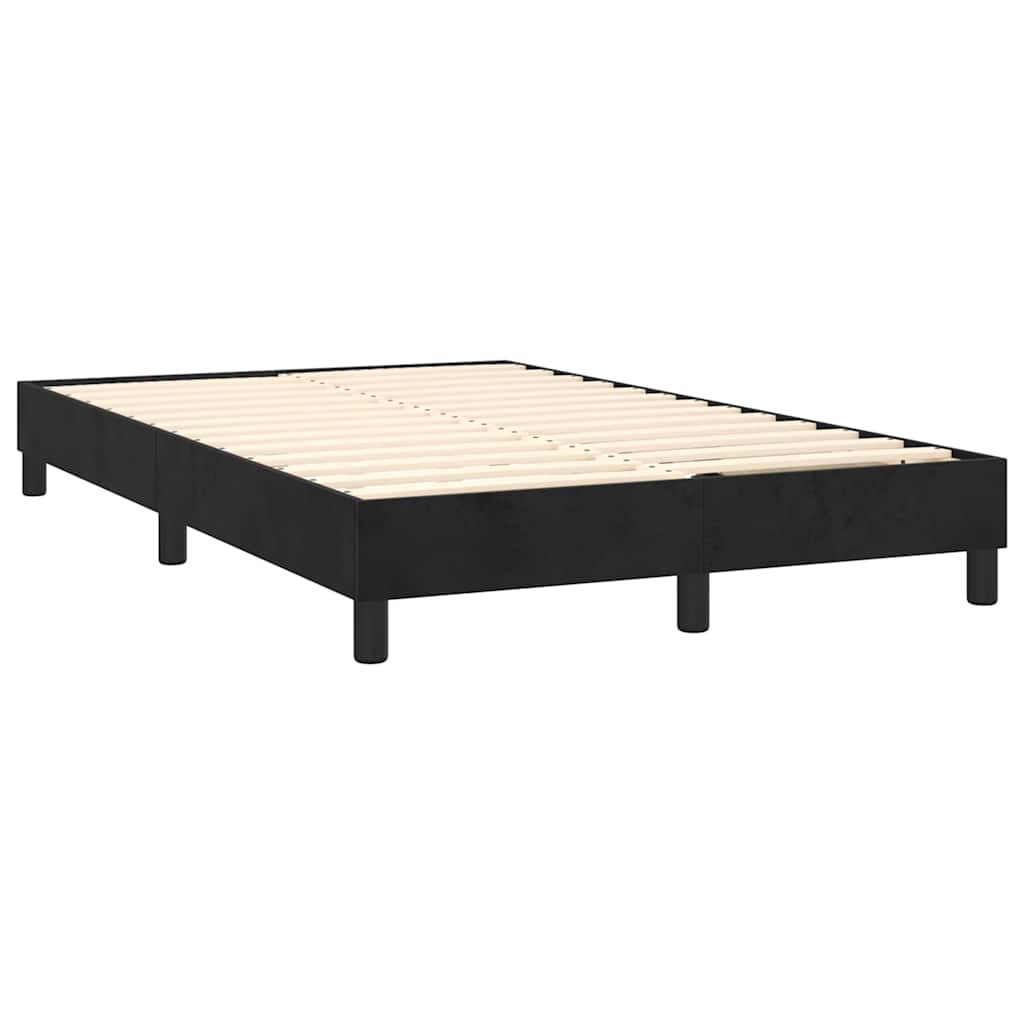 Estrutura de cama com molas 120x200 cm veludo preto