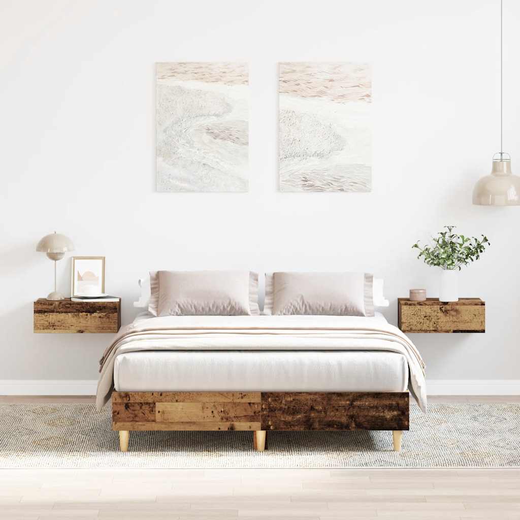 Estrutura de cama sem colchão 135x190 cm madeira velha