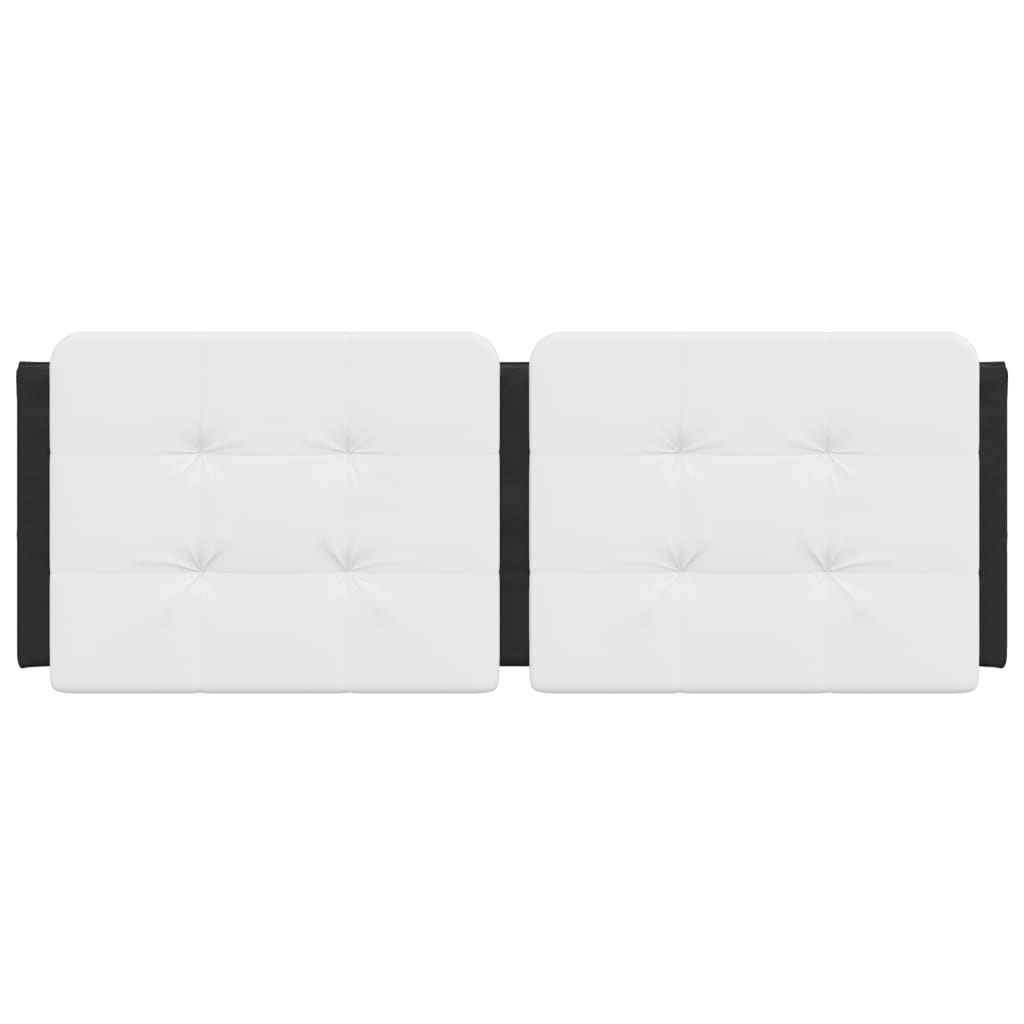 Almofadão de cabeceira zadar 140 cm couro artificial branco e preto