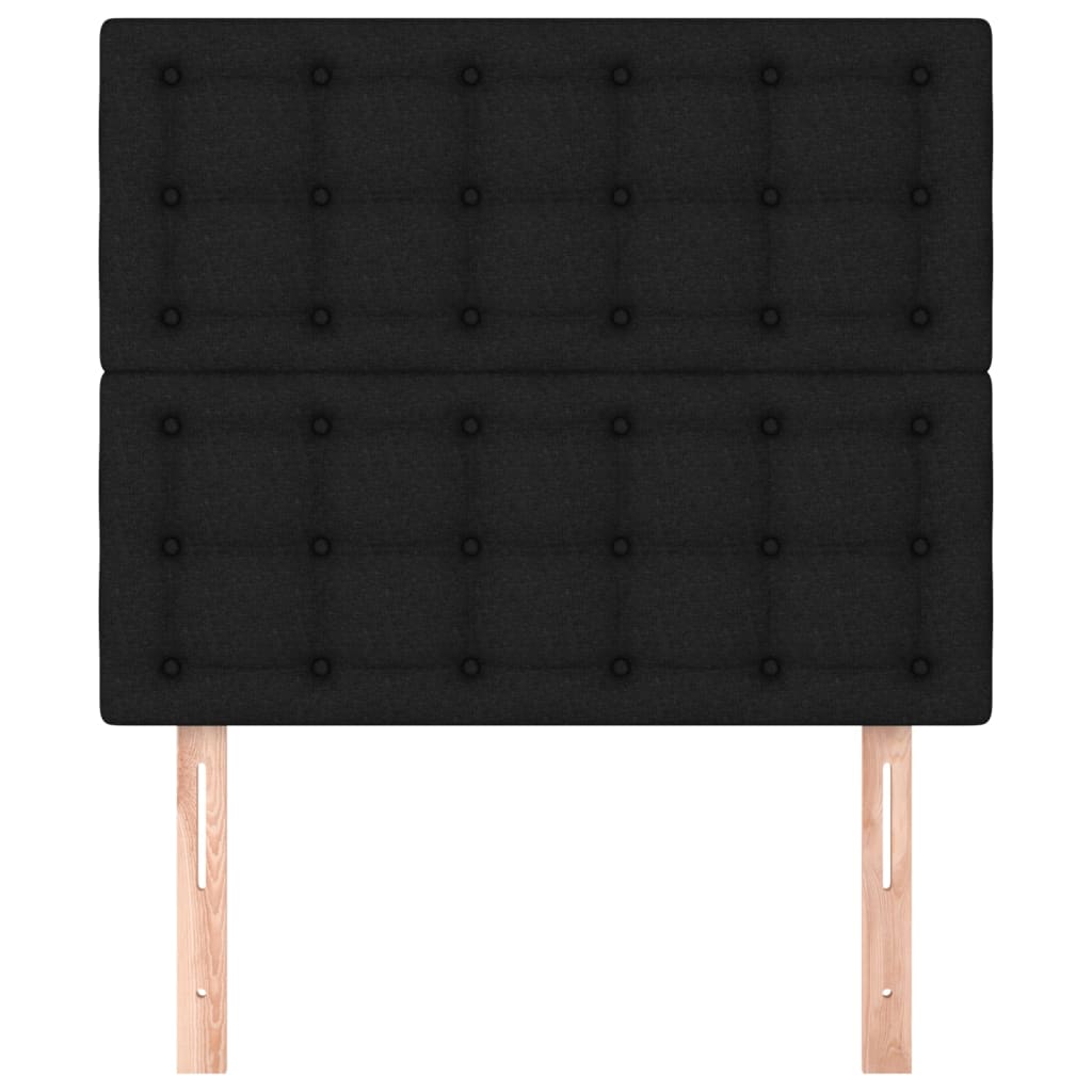 Cabeceira preta 80x5x118/128 cm tecido
