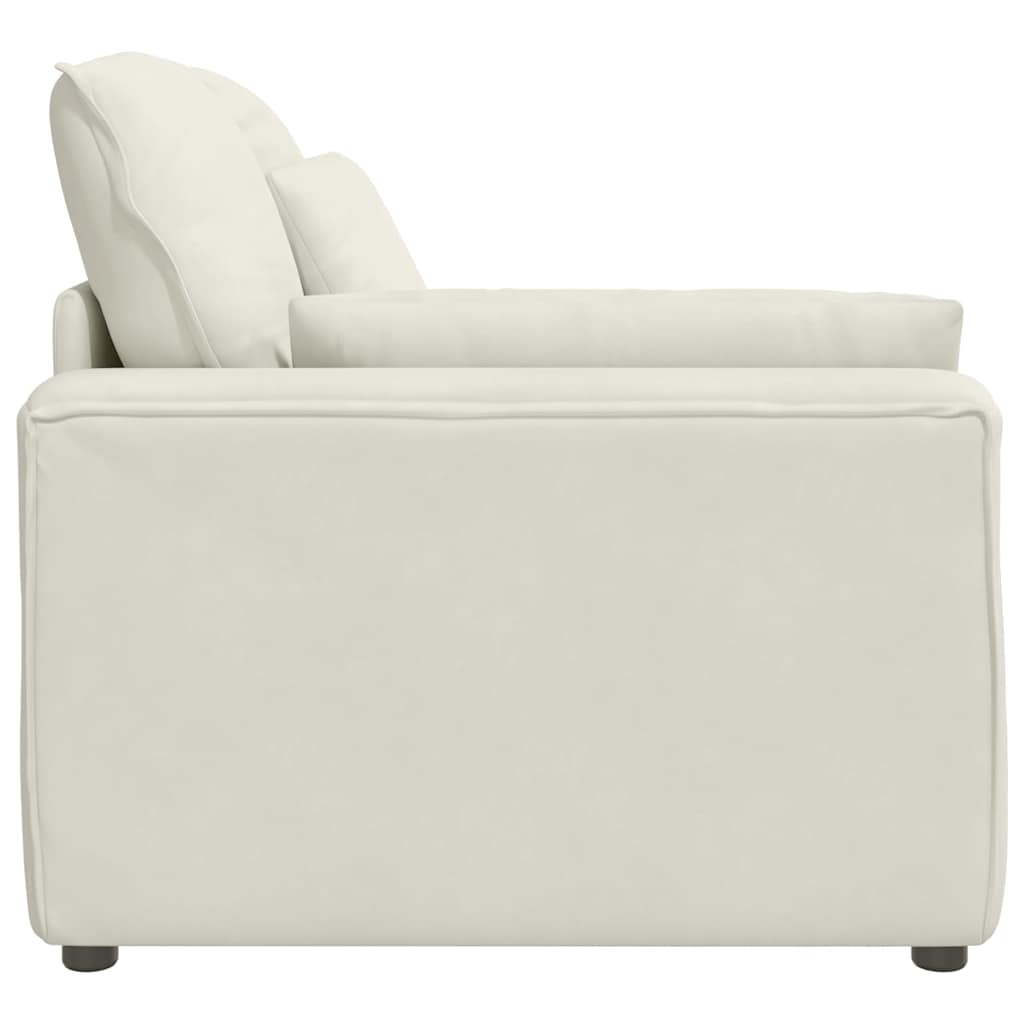 Módulo de extremidade de apoio de braço para sofá modular com almofadas, cor creme, 100 cm