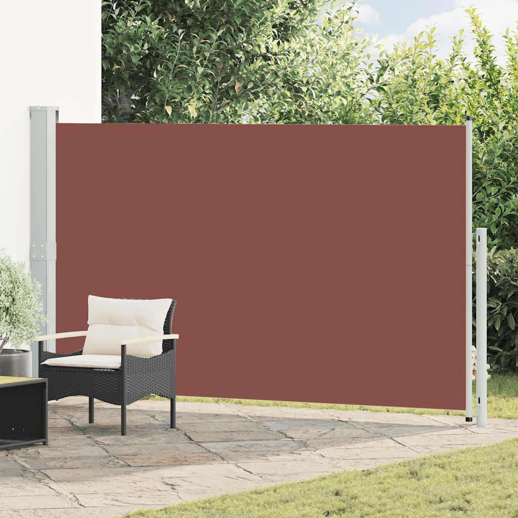 Toldo lateral retrátil para pátio 180x300 cm castanho