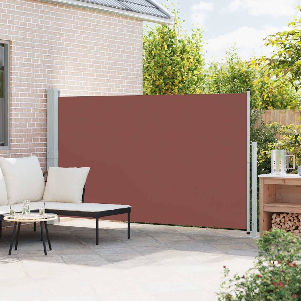 Toldo lateral retrátil para pátio 180x300 cm castanho