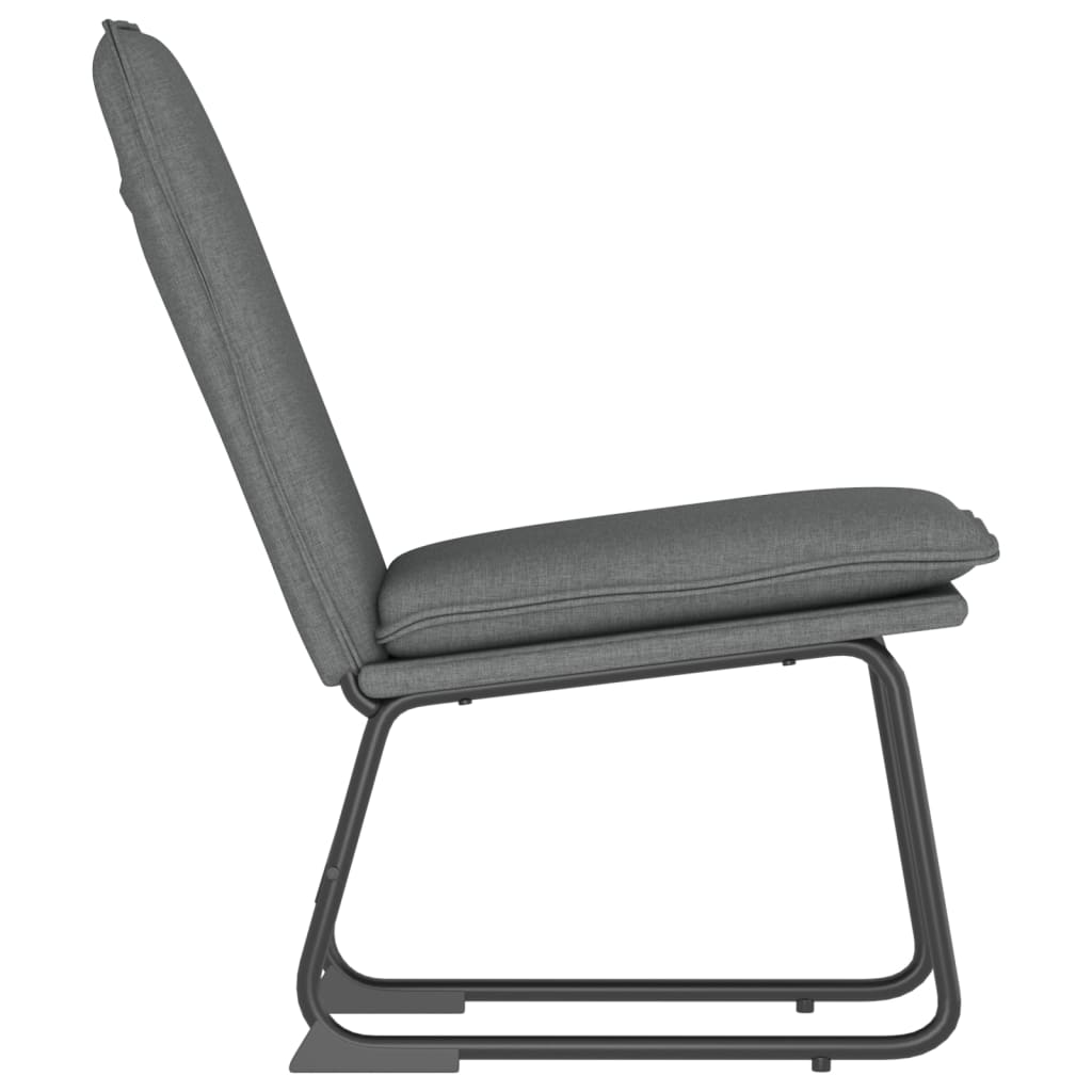Cadeira lounge 52x75x76 cm tecido cinzento-escuro