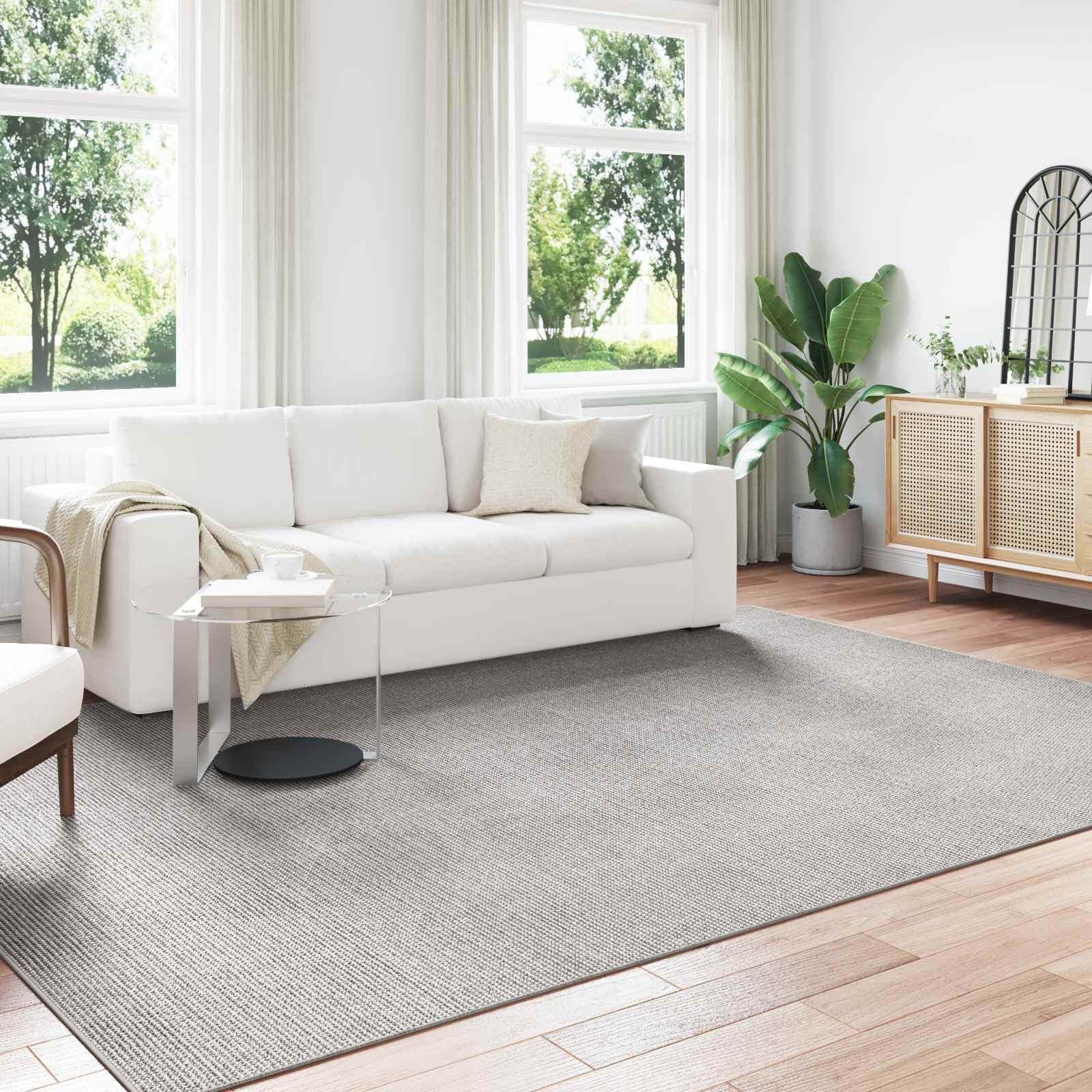 Tapetes de área lugo creme e cinza 240 x 340 cm poliéster