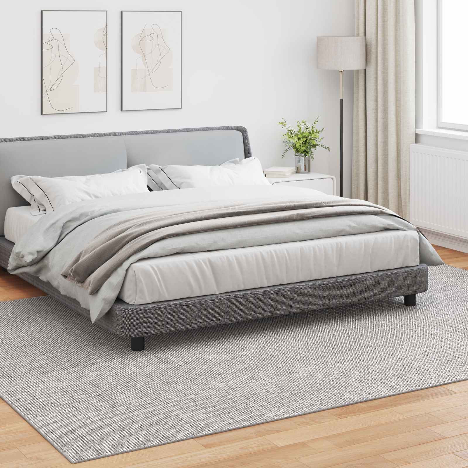 Tapetes de área lugo creme e cinza 240 x 340 cm poliéster